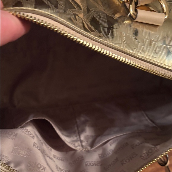Michael Kors Grayson medium Metallic Gold Satchel - Picture 14 of 14